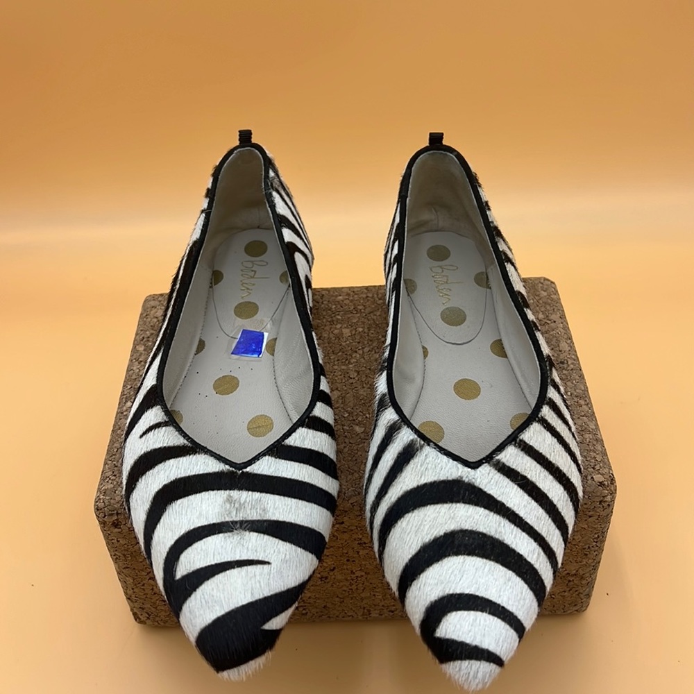 Boden Zebra Print Cowhide  Loafer Size 6 EU36